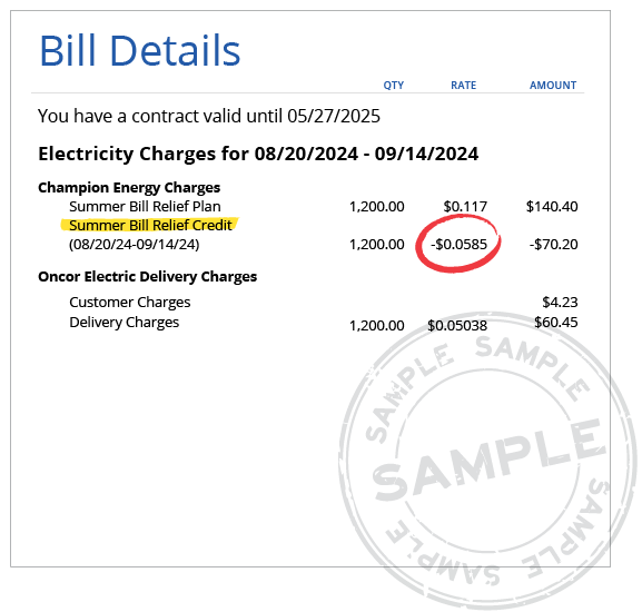 Sample Bill