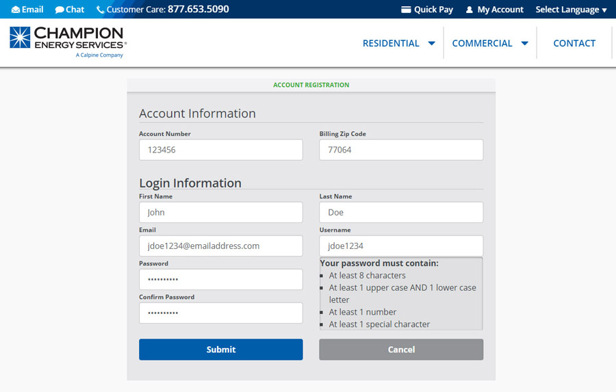 Fill Out Your Info