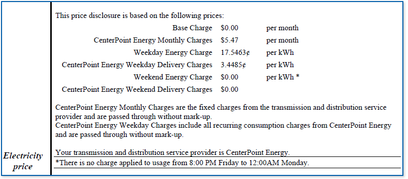 Example of Time Of Use Plan TimeOfUse